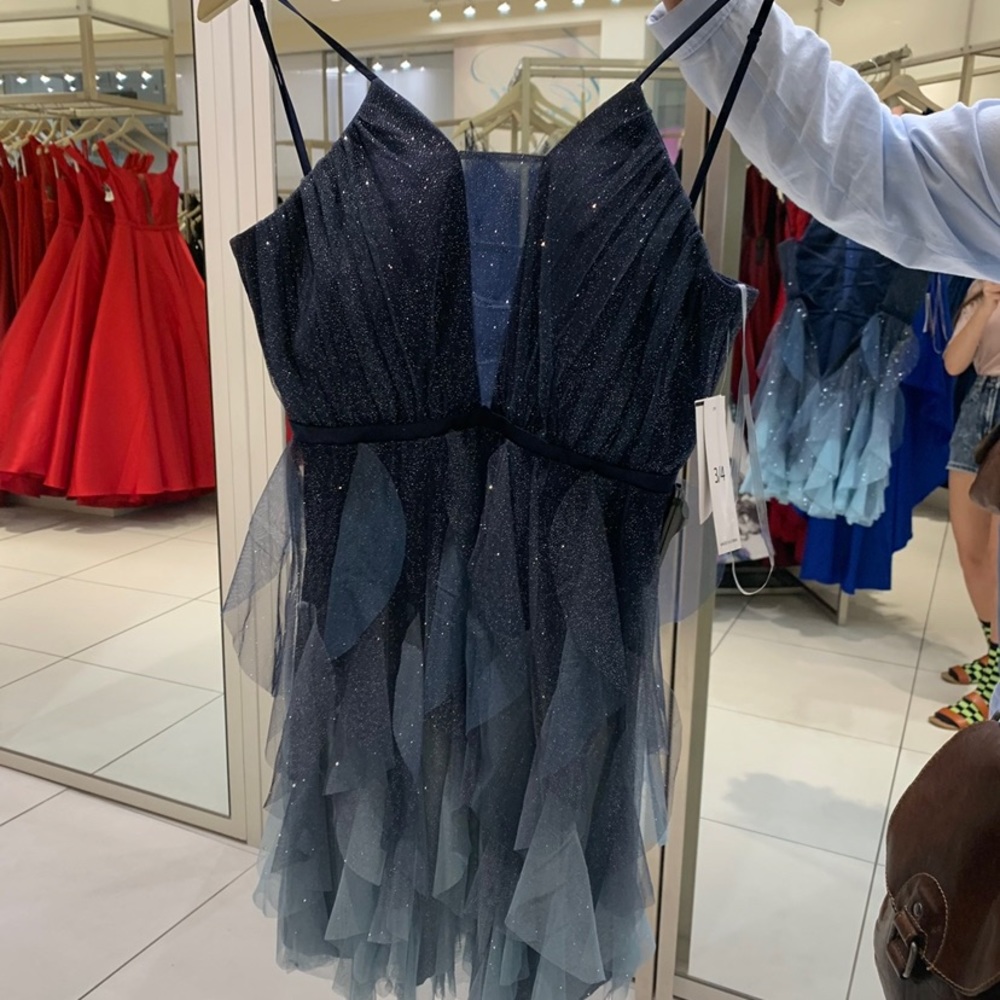 blue glitter dress